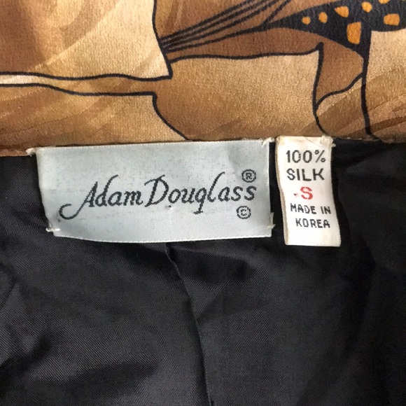 ADAM DOUGLASS Vintage Floral Print Silk Jacket - Picture 8 of 8